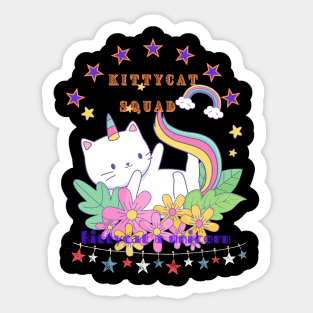 kitty cat squad Sticker